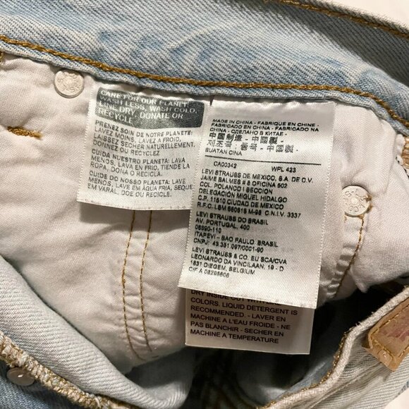 Levis 501 Shorts Womens Size 27 Denim Button Fly Cut Off Distressed - Picture 5 of 16